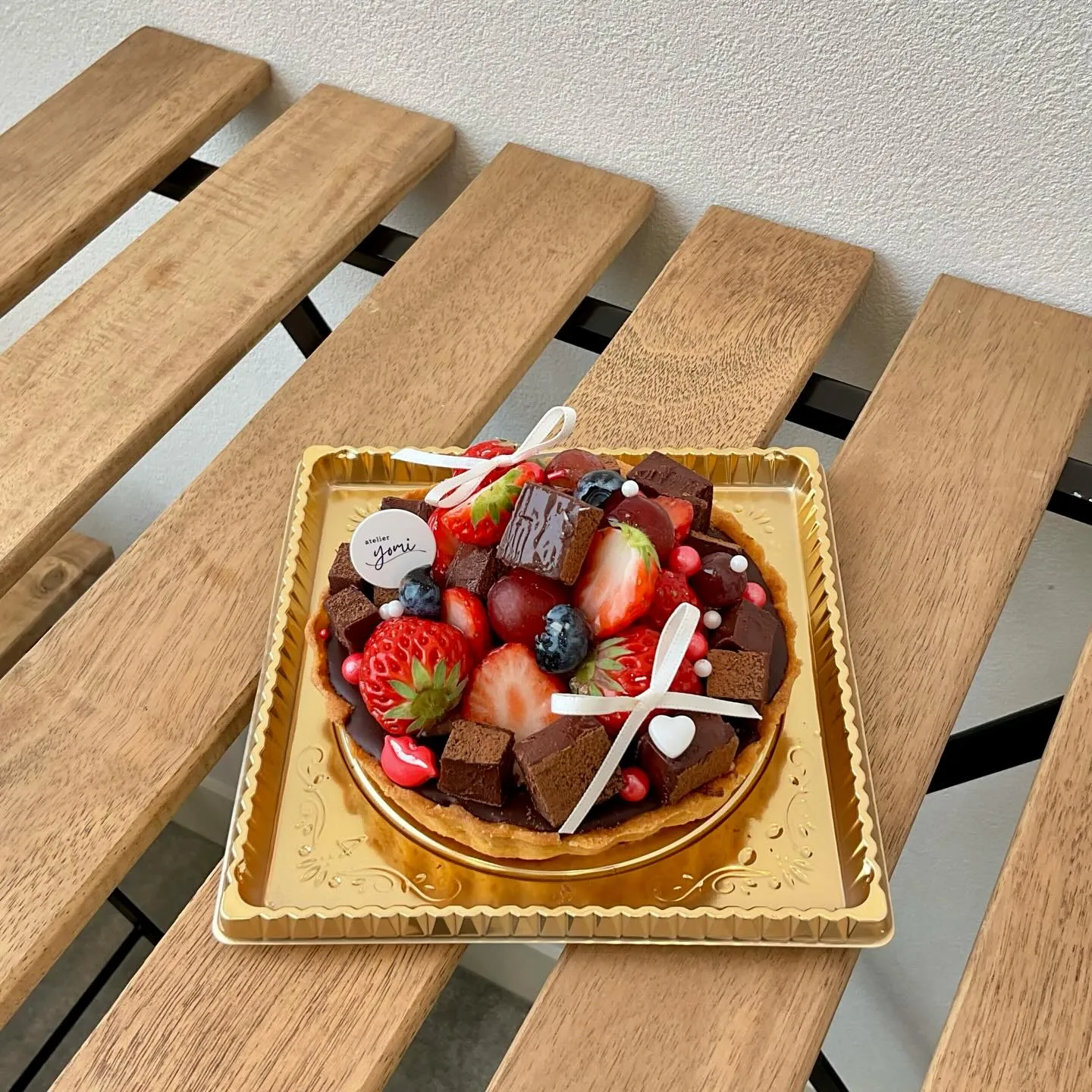 甘酸っぱいいちごと、濃厚チョコレートのタルト🍓🍫