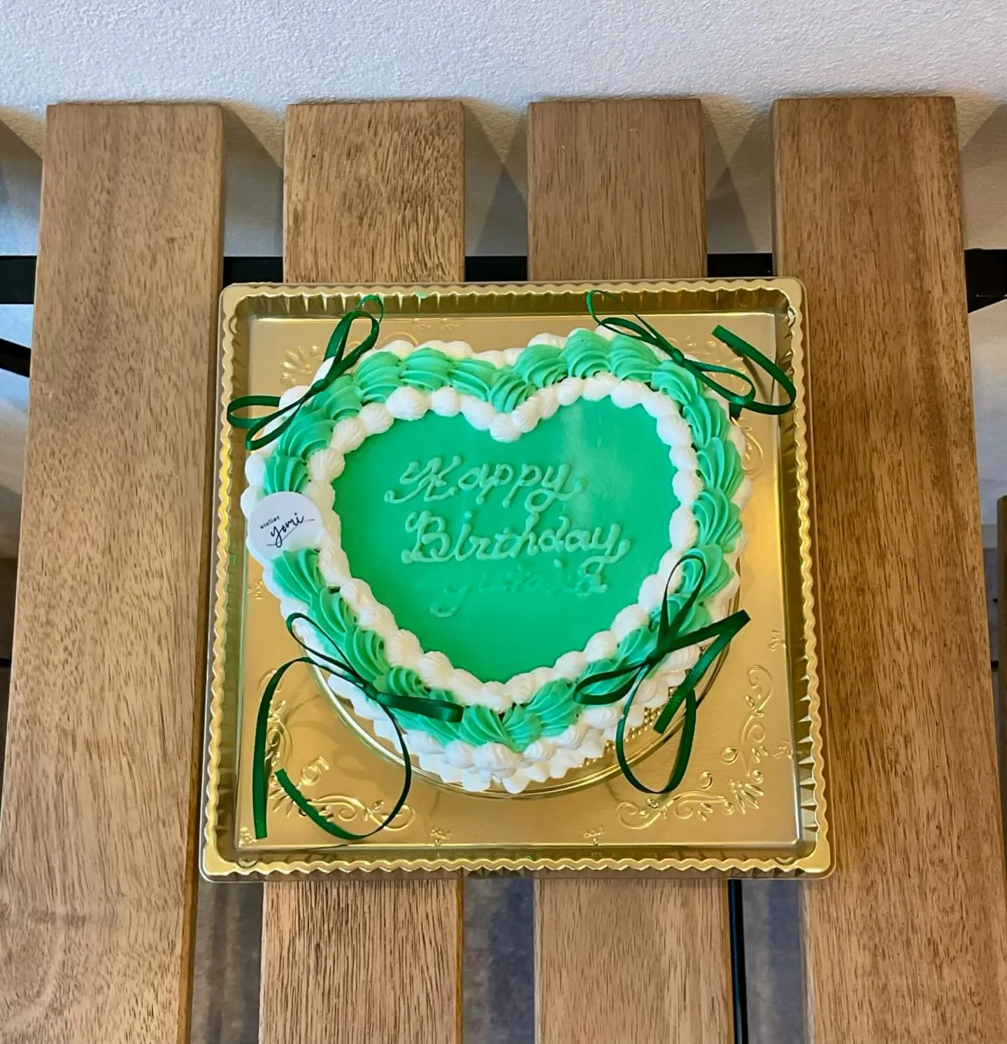 ハートのバースデーケーキ💚