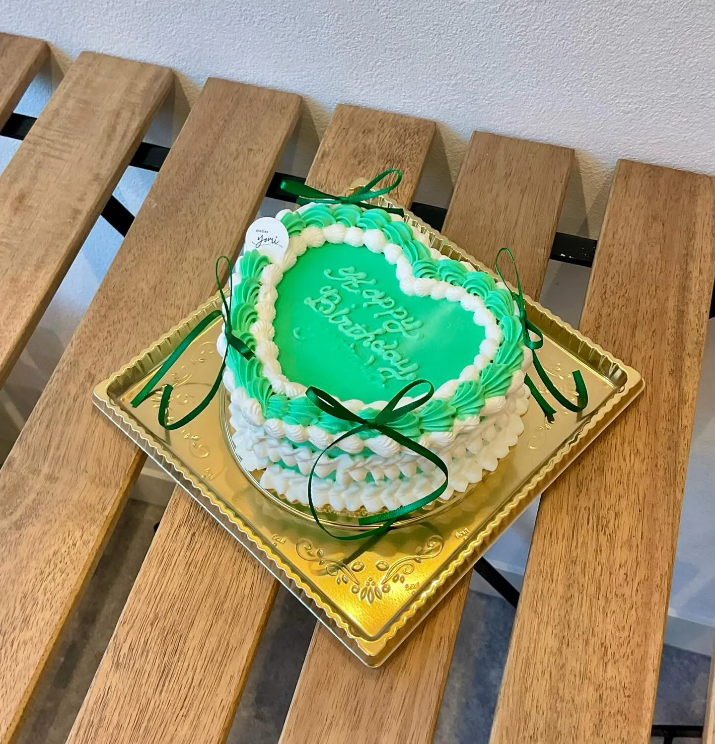 ハートのバースデーケーキ💚