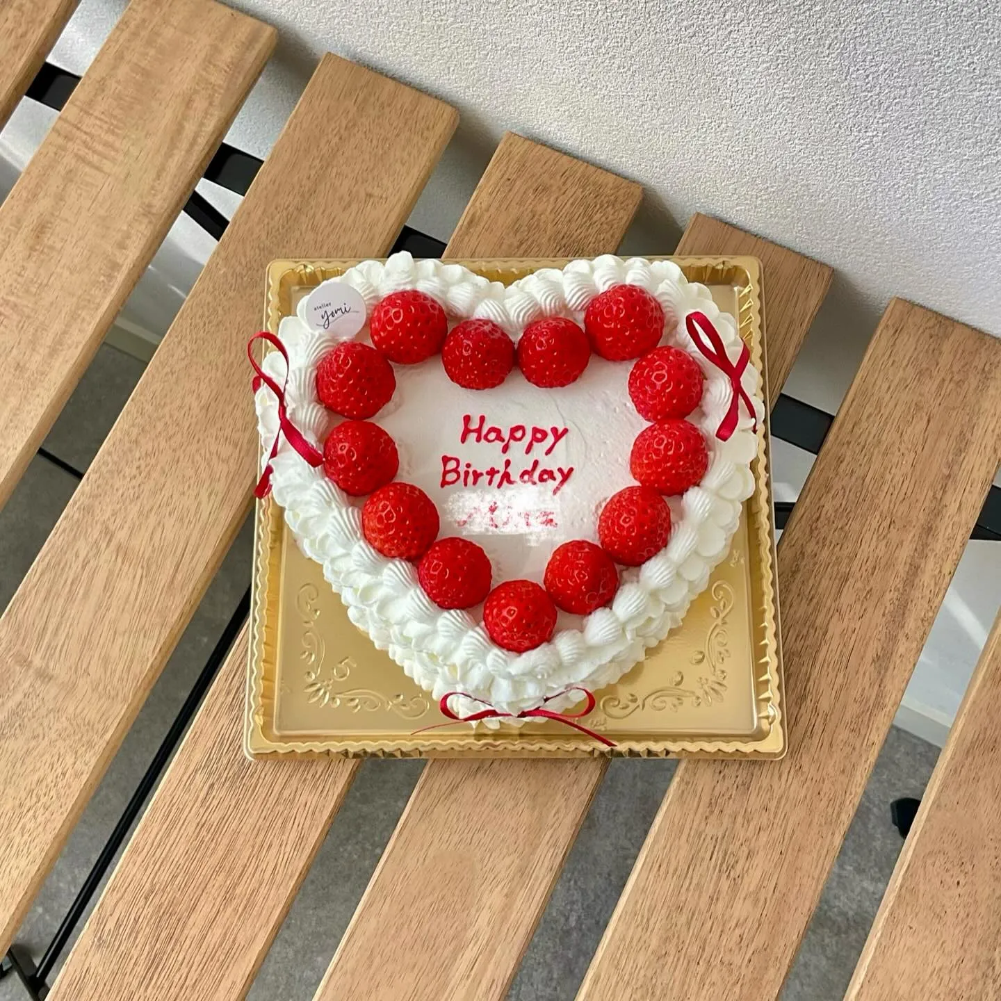 ハートのバースデーケーキ🍓🤍🎀