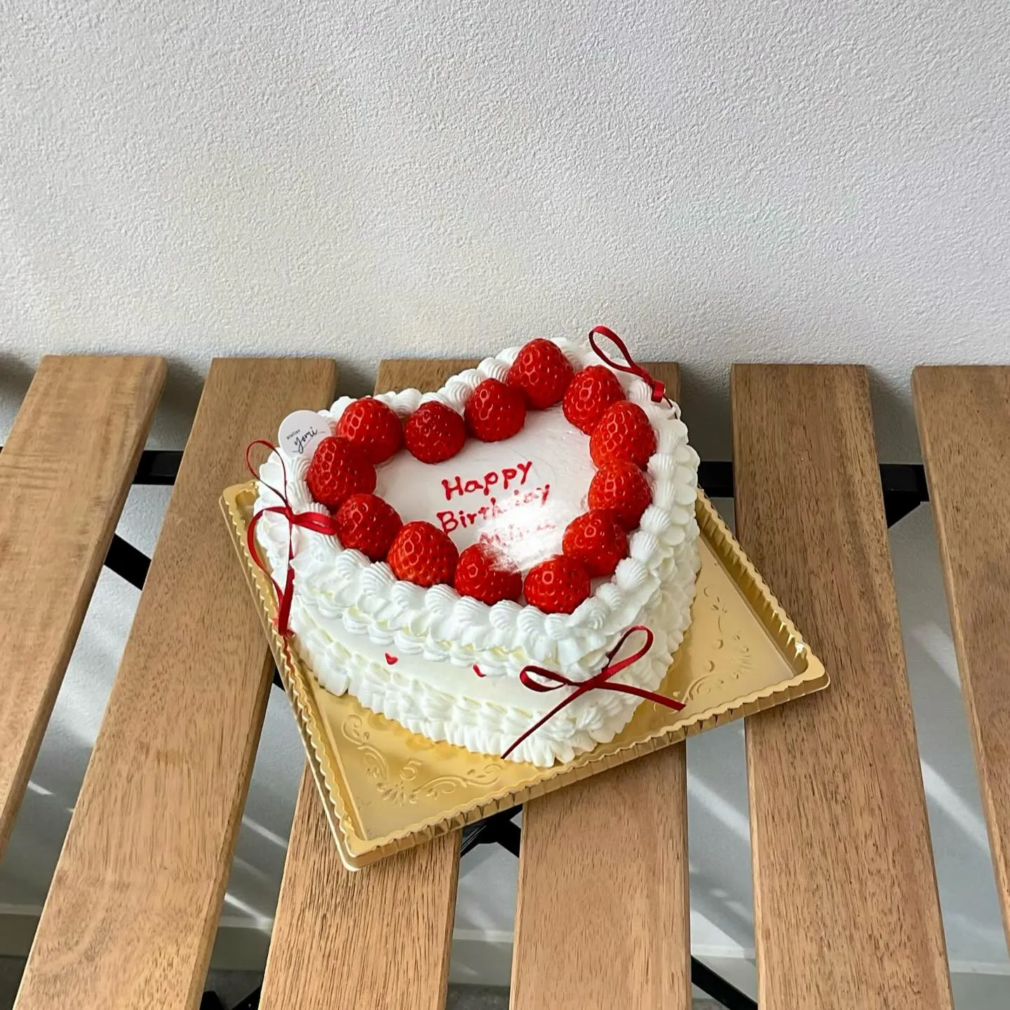 ハートのバースデーケーキ🍓🤍🎀
